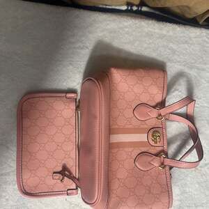 Gucci Ophidia Small Tote Bag GG Supreme Canvas & Leather in Pink